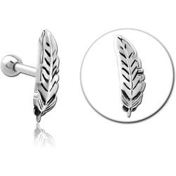 SURGICAL STEEL GRADE 316L TRAGUS MICRO BARBELL - LEAF