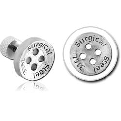 SURGICAL STEEL GRADE 316L BUTTON TRAGUS BARBELL