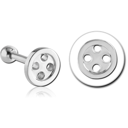 SURGICAL STEEL GRADE 316L BUTTON TRAGUS BARBELL