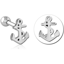 SURGICAL STEEL GRADE 316L TRAGUS MICRO BARBELL - ANCHOR