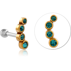 SURGICAL STEEL GRADE 316L TWO TONE TRAGUS MICRO BARBELL