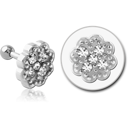 SURGICAL STEEL GRADE 316L JEWELED TRAGUS MICRO BARBELL
