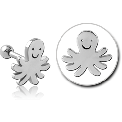 SURGICAL STEEL GRADE 316L TRAGUS MICRO BARBELL - SQUID