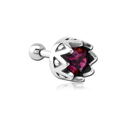 SURGICAL STEEL GRADE 316L JEWELED TRAGUS MICRO BARBELL