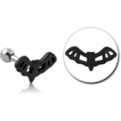 SURGICAL STEEL GRADE 316L TWO TONE TRAGUS MICRO BARBELL - BAT