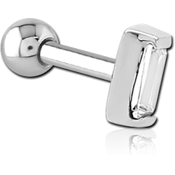 SURGICAL STEEL GRADE 316L JEWELED TRAGUS MICRO BARBELL - SQUARE