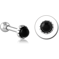 SURGICAL STEEL GRADE 316L JEWELED TRAGUS MICRO BARBELL