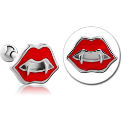 SURGICAL STEEL GRADE 316L TRAGUS MICRO BARBELL - MOUTH