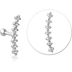 SURGICAL STEEL GRADE 316LJEWELED TRAGUS MICRO BARBELL