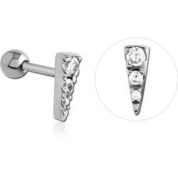 SURGICAL STEEL GRADE 316L JEWELED TRAGUS MICRO BARBELL