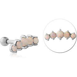 SURGICAL STEEL GRADE 316L SYNTHETIC OPAL TRAGUS MICRO BARBELL