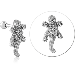 SURGICAL STEEL GRADE 316L JEWELED TRAGUS MICRO BARBELL