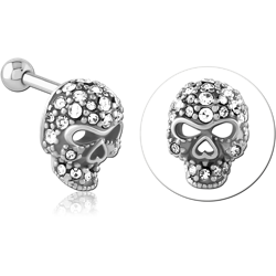 SURGICAL STEEL GRADE 316L JEWELED TRAGUS MICRO BARBELL