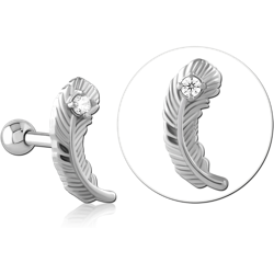 SURGICAL STEEL GRADE 316L JEWELED TRAGUS MICRO BARBELL