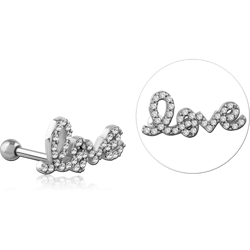 SURGICAL STEEL GRADE 316L JEWELED TRAGUS MICRO BARBELL