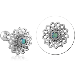 SURGICAL STEEL GRADE 316L JEWELED TRAGUS MICRO BARBELL