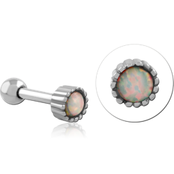 SURGICAL STEEL GRADE 316L JEWELED TRAGUS MICRO BARBELL