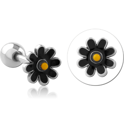 SURGICAL STEEL GRADE 316L TRAGUS MICRO BARBELL WITH ENAMEL