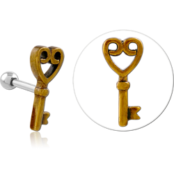 SURGICAL STEEL GRADE 316L  TRAGUS ANTIQUE BRASS PVD COATED  MICRO BARBELL