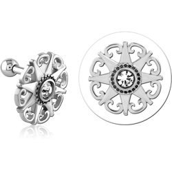 SURGICAL STEEL GRADE 316L JEWELED TRAGUS MICRO BARBELL