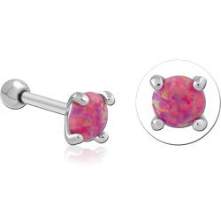 SURGICAL STEEL GRADE 316L JEWELED TRAGUS MICRO BARBELL