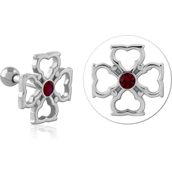 SURGICAL STEEL GRADE 316L JEWELED TRAGUS MICRO BARBELL