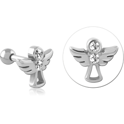 SURGICAL STEEL GRADE 316L JEWELED TRAGUS MICRO BARBEL