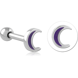 SURGICAL STEEL GRADE 316L TRAGUS MICRO BARBELL WITH ENAMEL