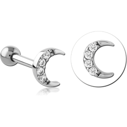 SURGICAL STEEL GRADE 316L JEWELED TRAGUS MICRO BARBELL