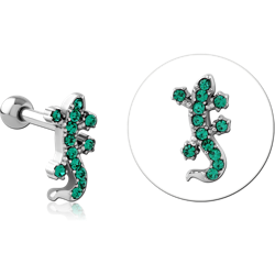 SURGICAL STEEL GRADE 316L JEWELED TRAGUS MICRO BARBELL