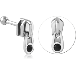 SURGICAL STEEL GRADE 316L JEWELED TRAGUS MICRO BARBELL