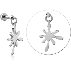 SURGICAL STEEL GRADE 316L MICRO BARBELL WITH CHARM