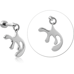 SURGICAL STEEL GRADE 316L MICRO BARBELL WITH CHARM