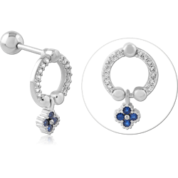 SURGICAL STEEL GRADE 316L JEWELED TRAGUS MICRO BARBELL SPECIAL NEW DESIGN