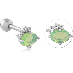 SURGICAL STEEL GRADE 316L JEWELED TRAGUS MICRO BARBELL SPECIAL NEW DESIGN