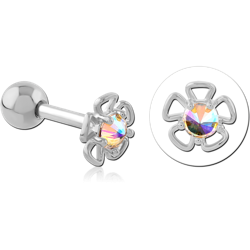 SURGICAL STEEL GRADE 316L JEWELED TRAGUS MICRO BARBELL SPECIAL NEW DESIGN