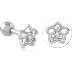 SURGICAL STEEL GRADE 316L JEWELED TRAGUS MICRO BARBELL SPECIAL NEW DESIGN