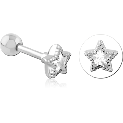 SURGICAL STEEL GRADE 316L JEWELED TRAGUS MICRO BARBELL SPECIAL NEW DESIGN