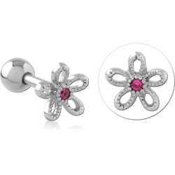 SURGICAL STEEL GRADE 316L JEWELED TRAGUS MICRO BARBELL SPECIAL NEW DESIGN