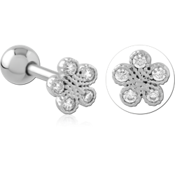 SURGICAL STEEL GRADE 316L JEWELED TRAGUS MICRO BARBELL SPECIAL NEW DESIGN