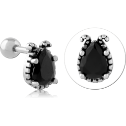 SURGICAL STEEL GRADE 316L JEWELED TRAGUS MICRO BARBELL