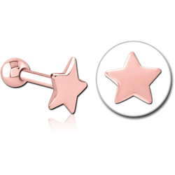ROSE GOLD PVD COATED SURGICAL STEEL GRADE 316L TRAGUS MICRO BARBELL - STAR