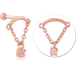 ROSE GOLD PVD COATED SURGICAL STEEL GRADE 316L JEWELED HELIX MICRO BARBELL
