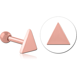 ROSE GOLD PVD COATED SURGICAL STEEL GRADE 316L TRAGUS MICRO BARBELL - TRIANGLE