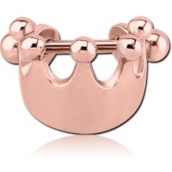 ROSE GOLD PVD COATED SURGICAL STEEL GRADE 316L CARTILAGE SHIELD - CROWN