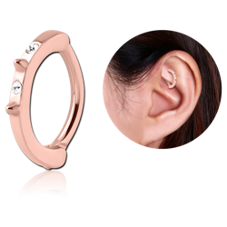 ROSE GOLD PVD COATED SURGICAL STEEL GRADE 316L JEWELED ROOK CLICKER - SPIKES