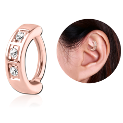 ROSE GOLD PVD COATED SURGICAL STEEL GRADE 316L JEWELED ROOK CLICKER
