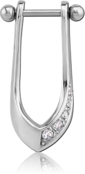 SURGICAL STEEL GRADE 316L JEWELED CARTLAGE SHIELD-RIGHT
