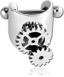 SURGICAL STEEL GRADE 316L CARTILAGE SHIELD - STEAMPUNK