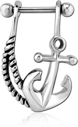 SURGICAL STEEL GRADE 316L CARTILAGE SHIELD - RIGHT ANCHOR AND ROPE